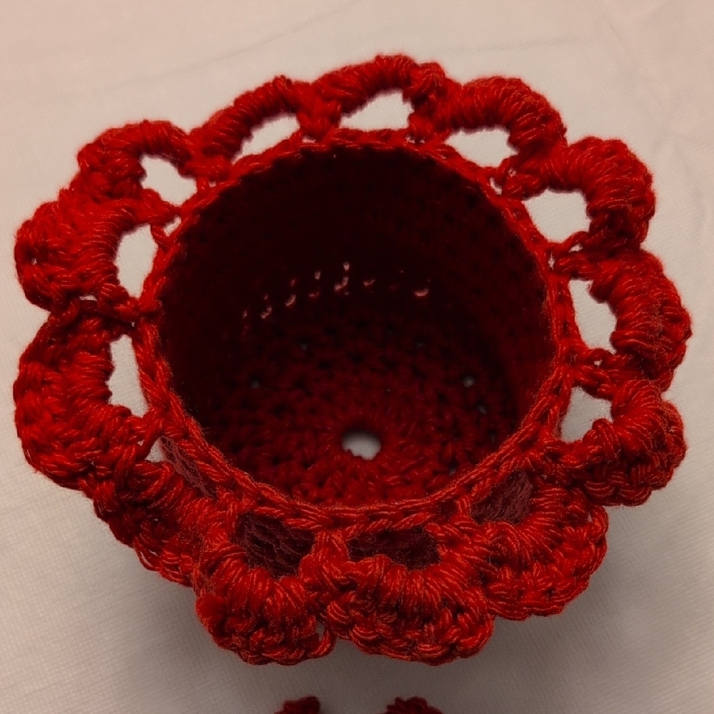 HANDMADE Colorful Crochet Candle Holder - Picture 7 of 11